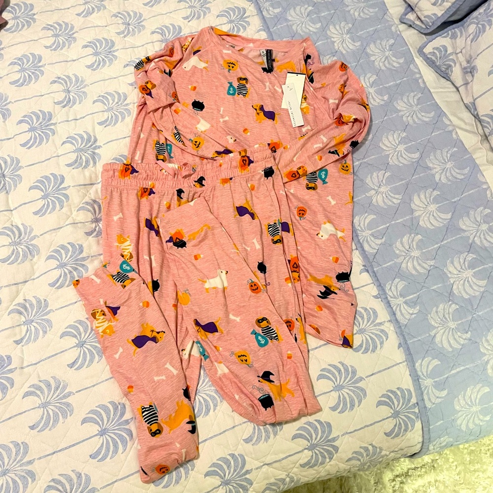 Pink Halloween pajama set